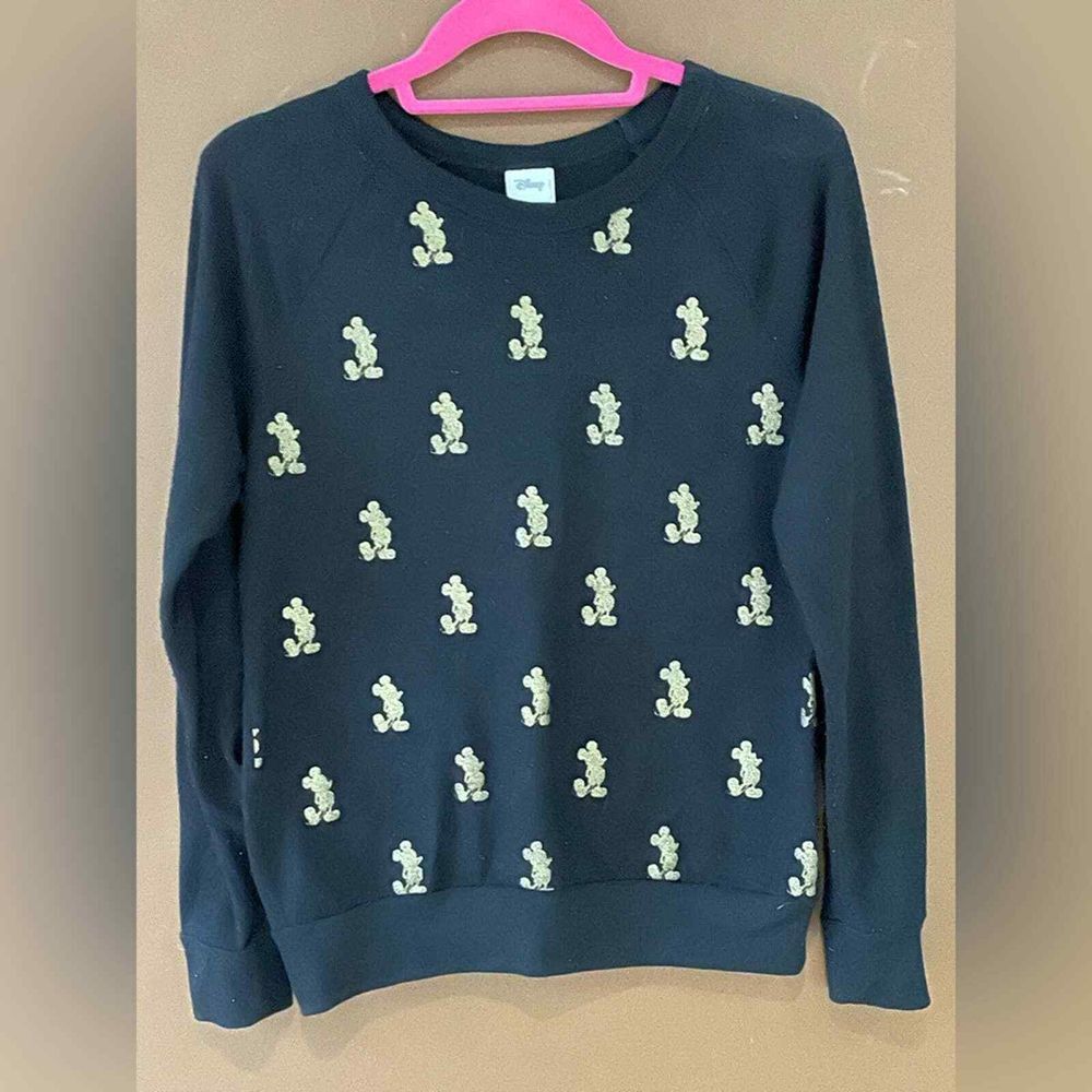 Disney Mickey Sweater‎ size Medium Navy Blue and Gold